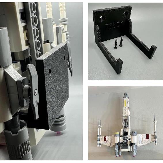 Wall Mount for Lego Star Wars Luke Skywalker’s x-Wing Fighter 75301,Vertikal Wall Mount for Brick Modell X-Wing 75301 Black