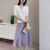Elegant Retro Satin Acetate Umbrella Skirt for Women