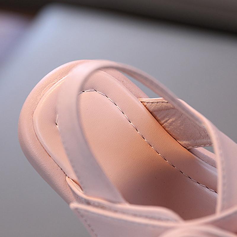 Children's Girls Comfortable Simple Solid Color Cute Bow Soft Bottom Non-Slip Design Outdoor Beach Sandals