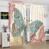 2PCS-Classic Butterfly - Printed Curtain - Polyester Material - Suitable for Bedrooms, Living Rooms, Study Rooms, Private Spaces