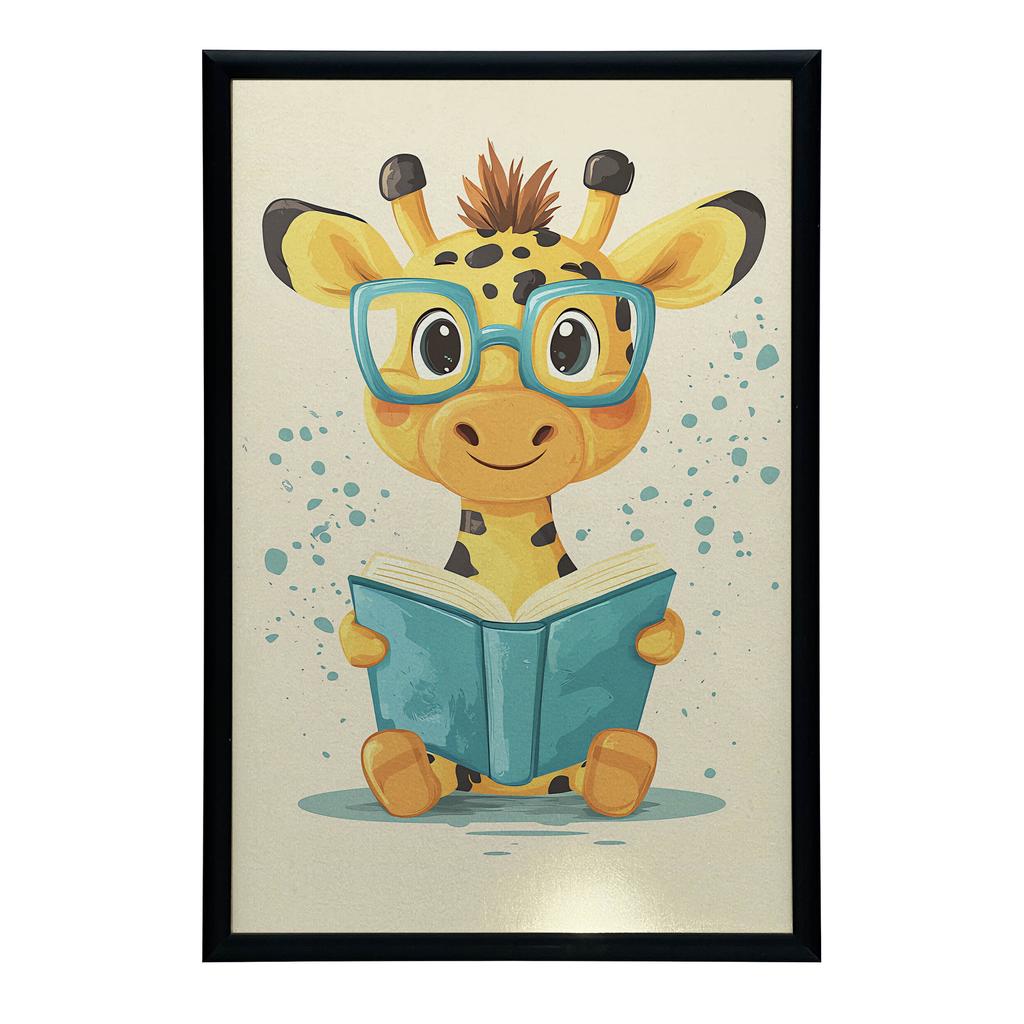 Plakat Wesoła Żyrafa W Krainie Baśni Plakat Wesoła Żyrafa W Krainie Baśni, 30X40 Cm, Bez Ramy, Płótno Premium Na Blejtramie