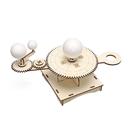 DIY Solar Artificial Satellite Model Kit Educational Handmade Wooden Puzzle Moon Rover