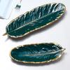 Exquisite Plate Stylish Porcelain Creative Feather Shape Food Plate Home