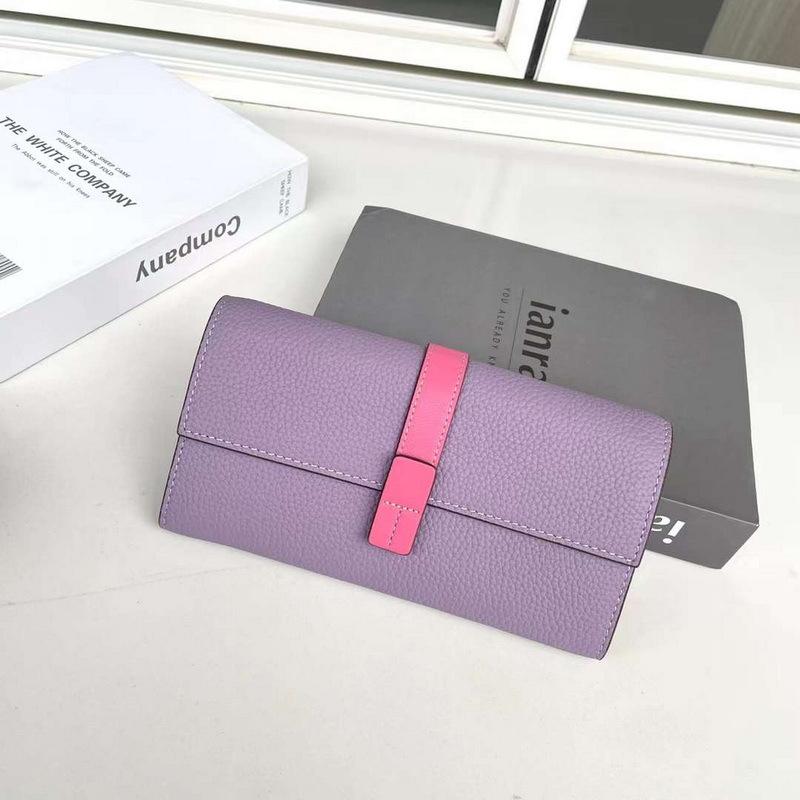 Новый женский кошелек из натуральной кожи, верхний слой из коровьей кожи с узором личи, длинная сумка с тремя отделениями, контрастного цвета