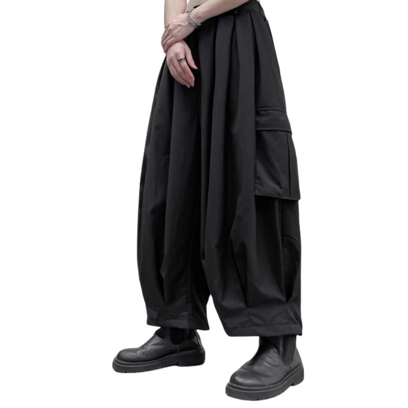 2024 Streetwear Men Harem Pants Men High Street Black Wide-Leg Trousers Hip Hop Jogging Pants Male Cargo Pants Oversized