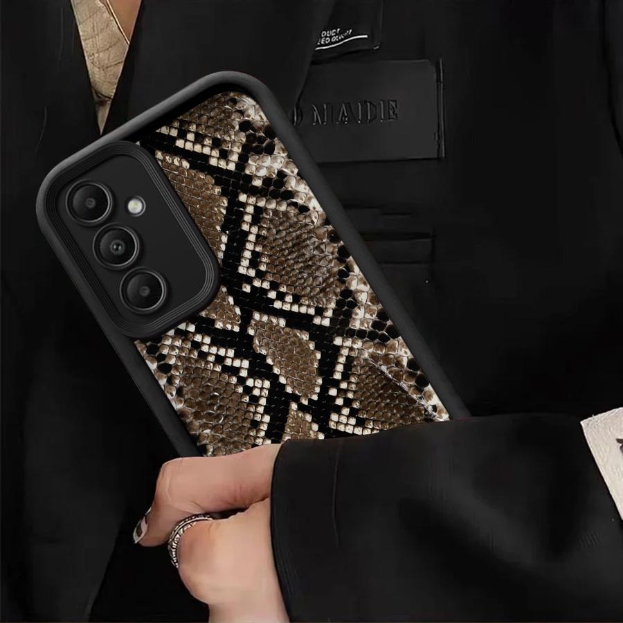 Чехол-накладка с узором под змеиную кожу для Samsung Galaxy A16 A15 A12 A13 A51 A73 A53 A54 A34 A71 A72 A35 A36 A26 A32 A23 A56