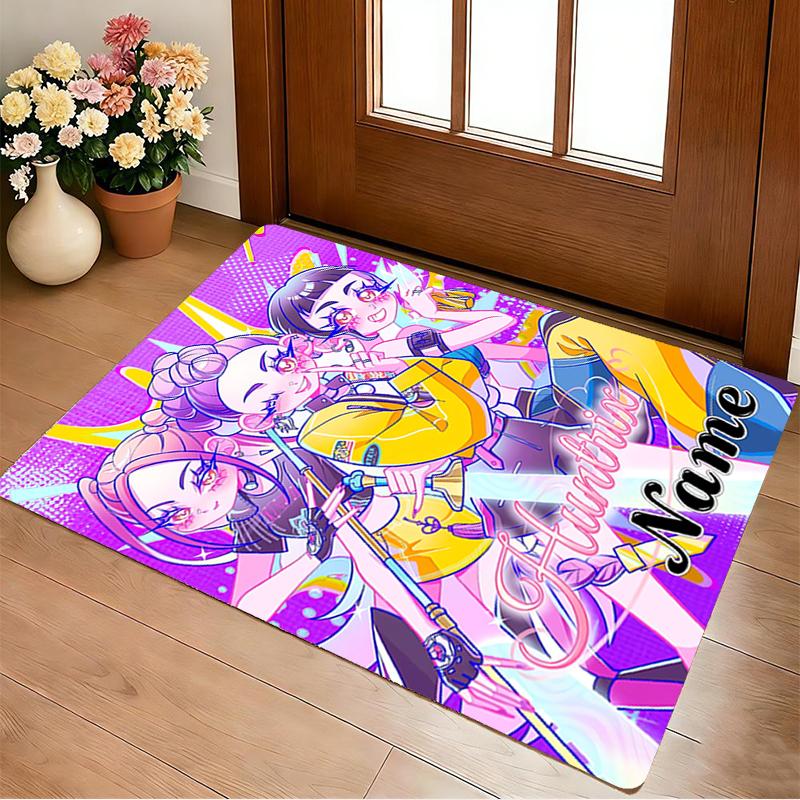 Custom Name Dark Warrior Living Room Non-Slip Area Rug Soft Carpet for Bedroom Kids Playroom Sofa Office Home Decor Doormat