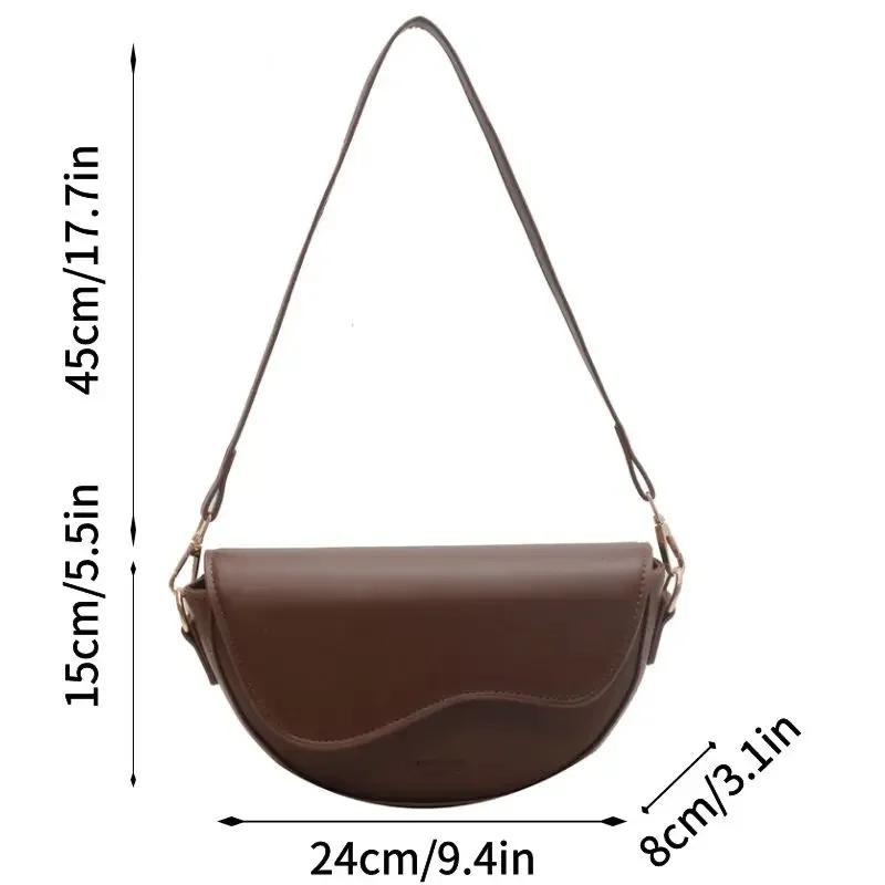 24 Small Leather Saddle Armpit Bags for Women Summer Chain Shoulder Crossbody Bag Ladies Vintage Underarm Handbags Handbag