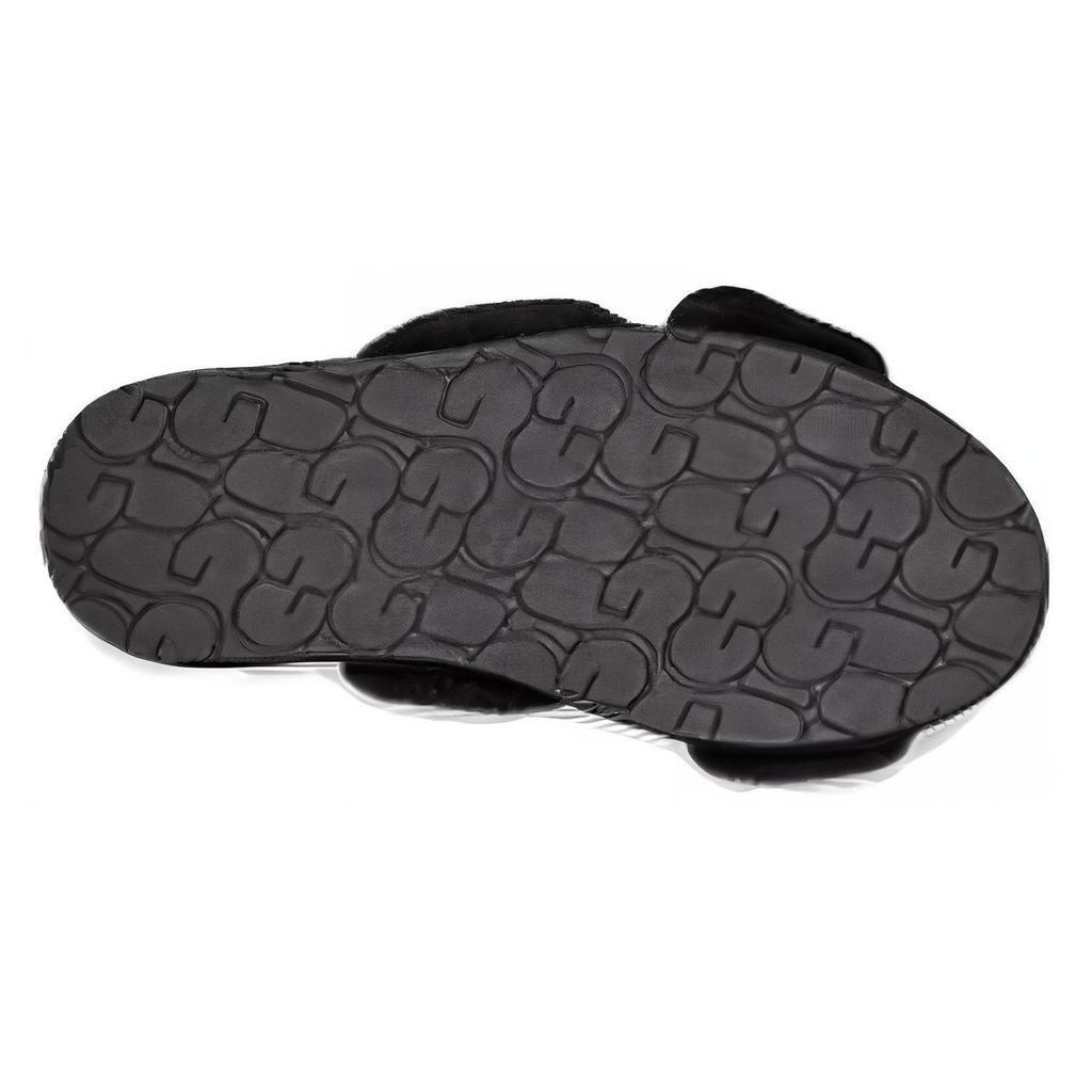 UGG Suede Round Toe Slip-On Warm Comfortable Versatile Slide Sandals Women Sandals Black 1138116-BLK