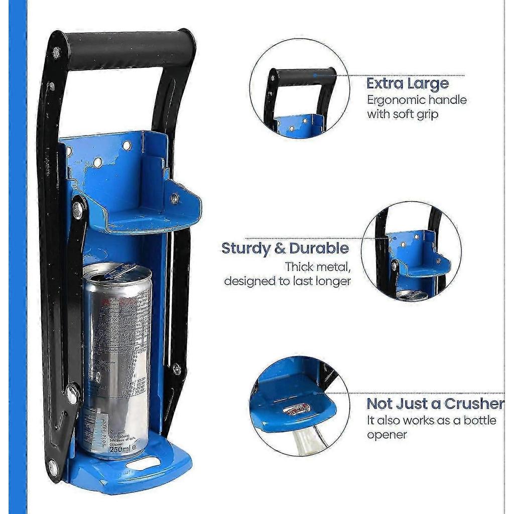 Can Crusher Heavy Duty Soda Beer Cans Tin Presser Wall Mounted Recycling Tool And Bottle Opener Crush 500ml 16 Oz Plastic And Aluminium Can Crusher Ho