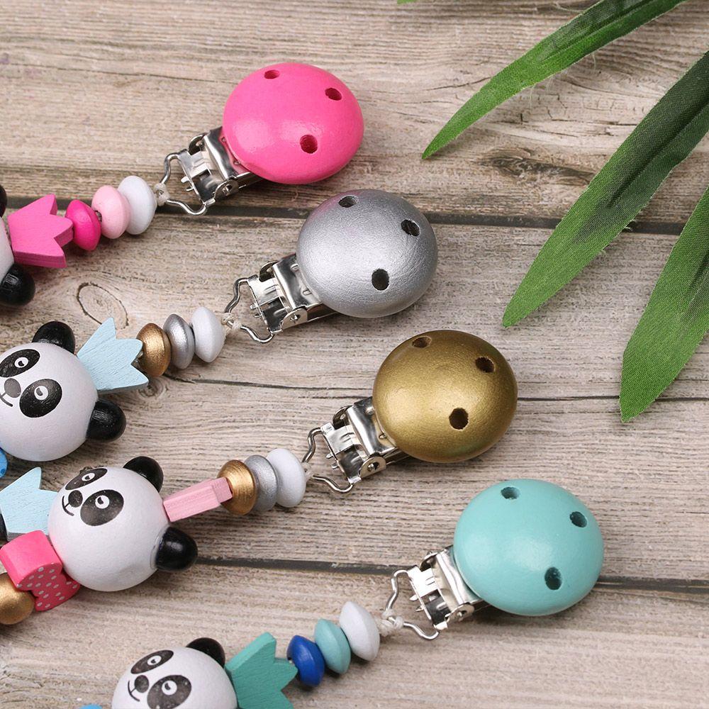 New Panda Rainbow Baby Chew Toy  Pacifier Clip Teething Soother Pacifiers Chain