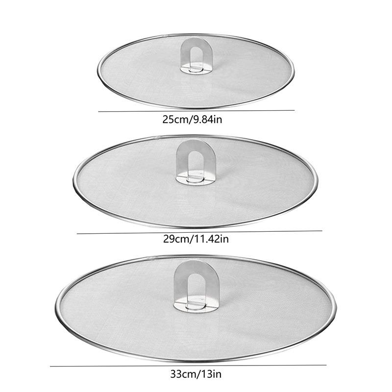 Сетка из нержавеющей стали от брызг Крышка для кастрюли Серебристая Крышка для сковороды для жарки масла Кухонные инструменты Кухонные аксессуары - Размер 25/29/33см