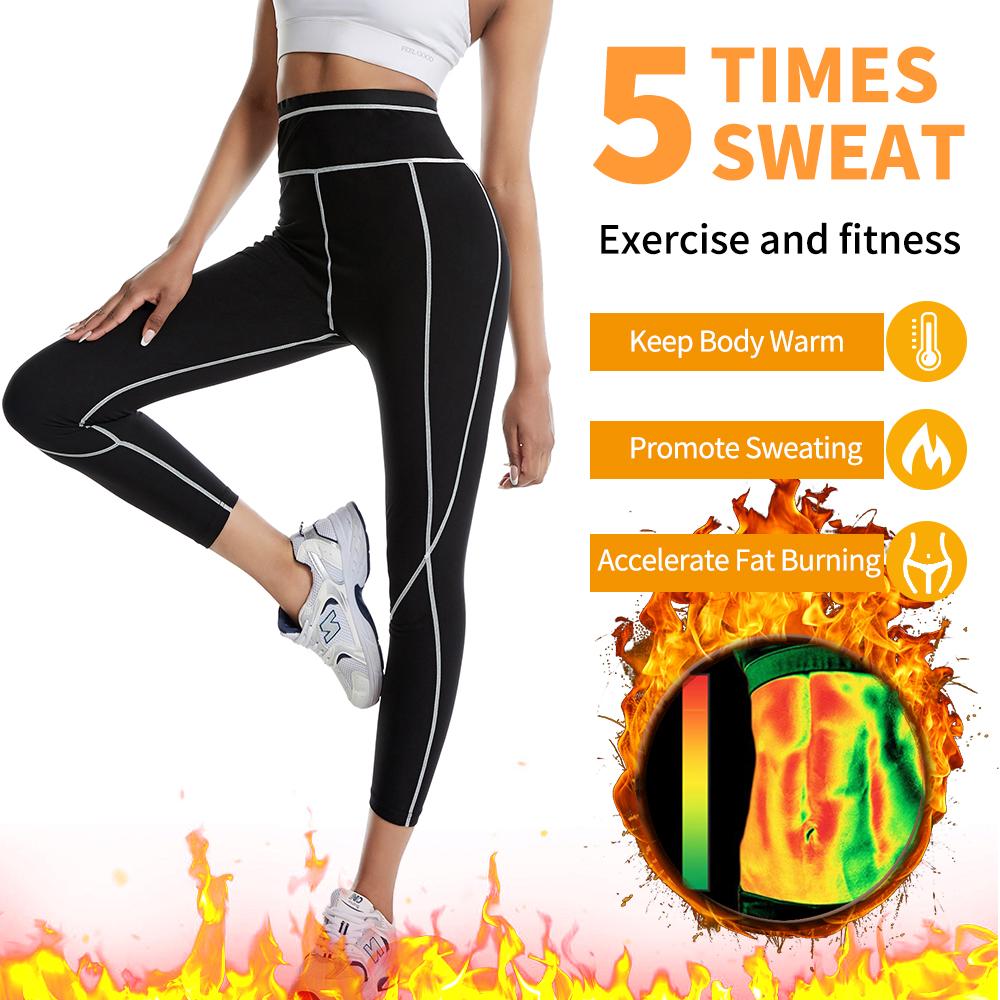 Женские леггинсы для сауны, спортивные штаны, леггинсы для похудения, корректирующее белье, тренажер для талии, формирователь тела, беговые упражнения, компрессионные брюки для похудения