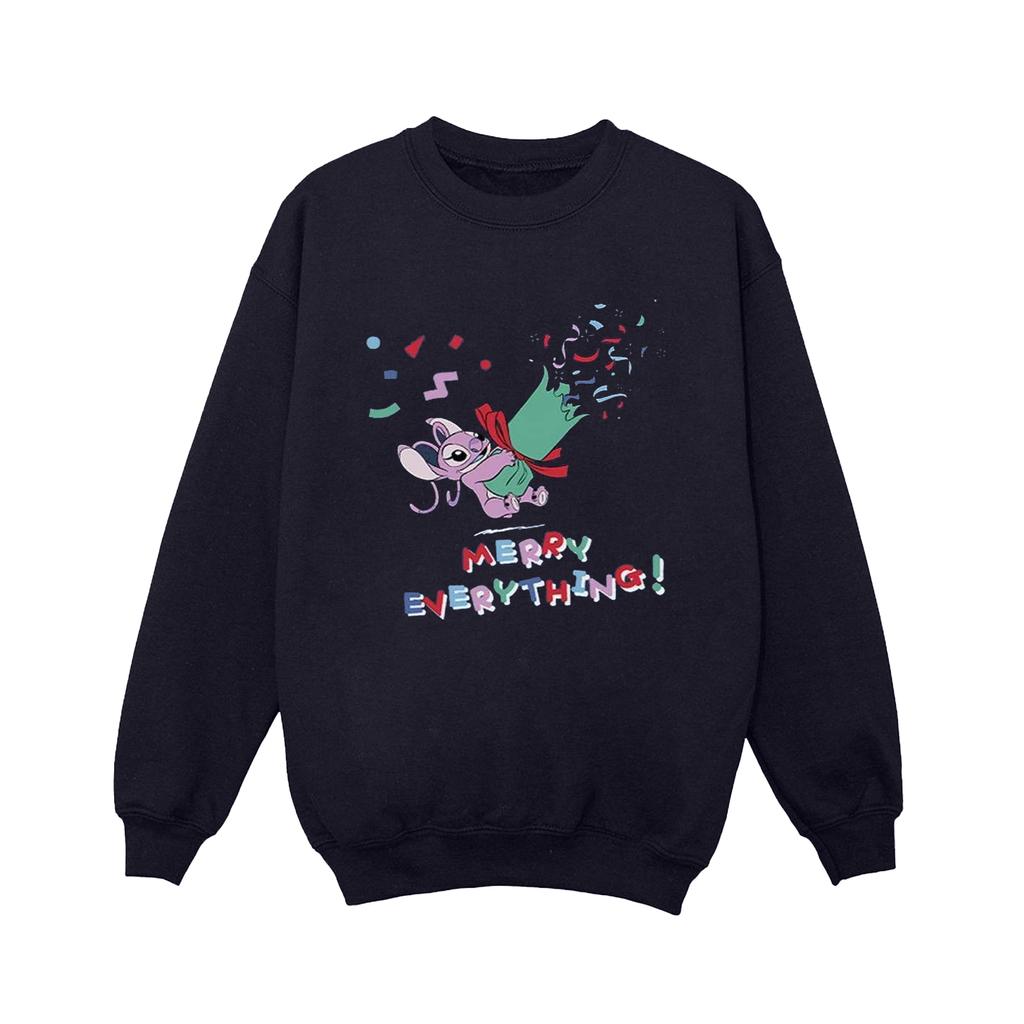 Disney Mens Lilo And Stitch Angel Merry Everything Sweatshirt