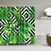 Полоски Растений Занавеска для Душа Ванная Водонепроницаемая Полиэстер Занавески для Душа для Ванной Цветочный Принт Занавеска для Ванны с Крючками