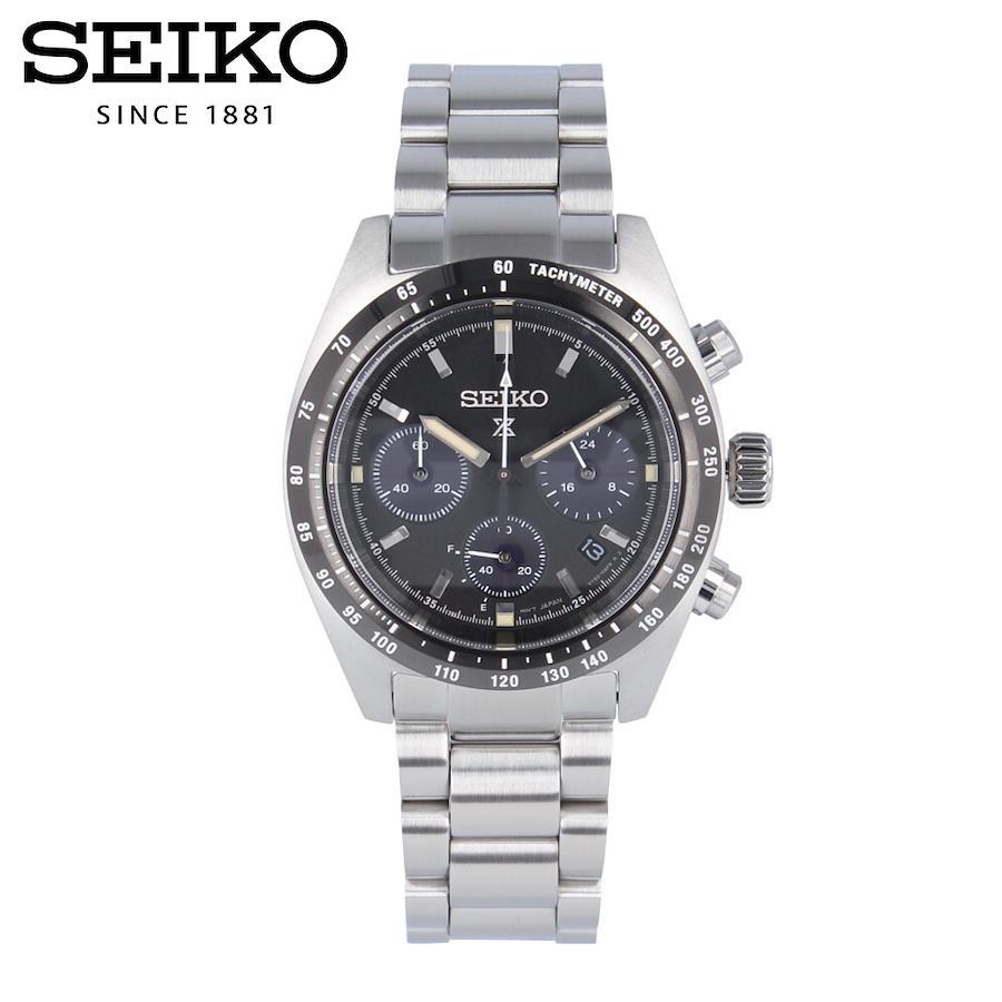 SEIKO PROSPEX SSC819P SSC819P1 SPEEDTIMER Analog Solar Powered Black Silver Analog Black