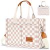 Canvas Tote Bag for Women with Pockets Crossbody Bag Tote Shoulder Handbags Casual Work Bags Everything Tote Bag