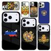 Чехол Case для iPhone 17 Air 16 Pro Max 15 Plus 11 13 Mini 14 12 Задняя крышка телефона Флаг России Герб