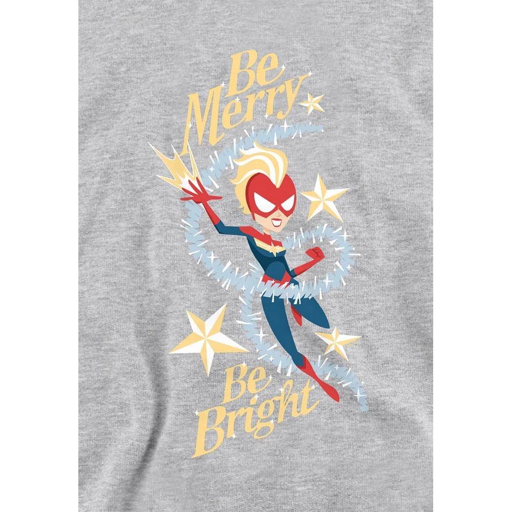 Captain Marvel Childrens/Kids Be Merry Be Bright Pull Over Hoodie