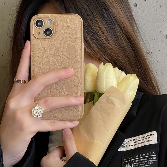 Роскошный кожаный чехол для телефона с 3D принтом «Цветок камелии» для Iphone 13 Pro Max Mini 12 11 7 8 Plus X Xs Xr Se 2020 2, женский чехол