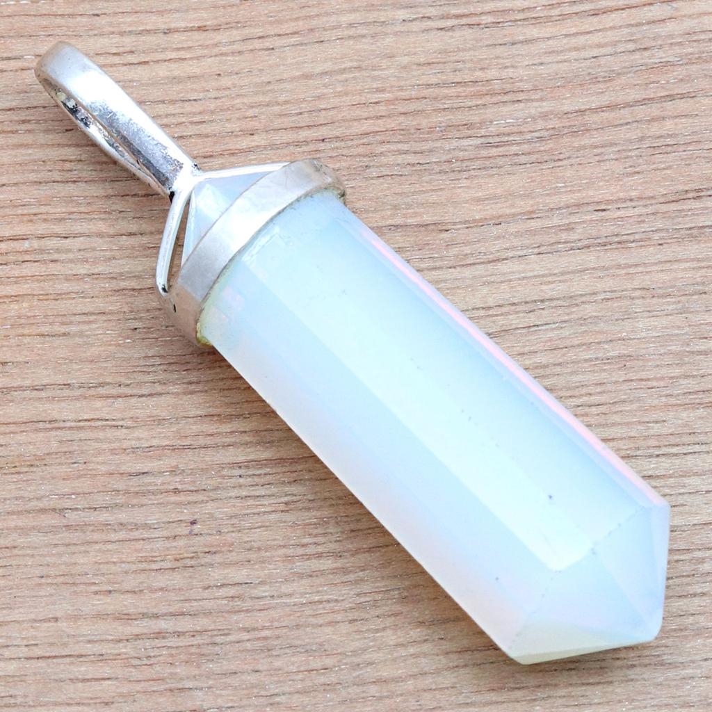 Подвеска из серебра унисекс с драгоценным камнем Milkey Fire Opal ручной работы для женщин 1,5