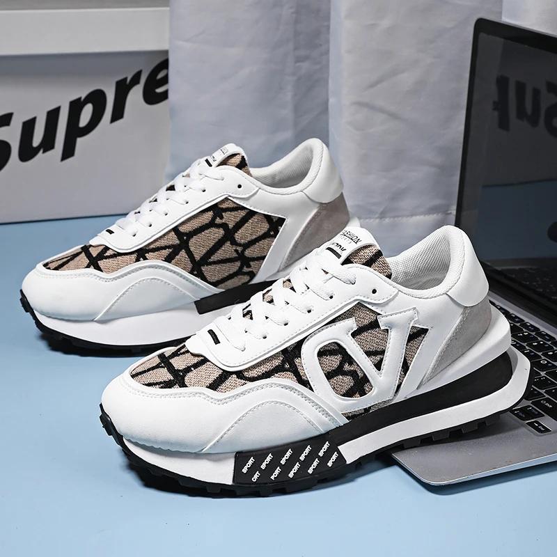 Новые весенние и осенние нескользящие мужские туфли Forrest Gump с толстой подошвой, модная дизайнерская спортивная обувь, дышащий размер 44