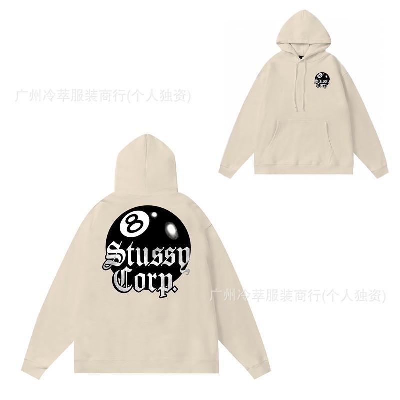 Stu Winter Hooded Sweatshirt With Letter Print Loose Fit Cotton Pullover Men Teens Casual Wear