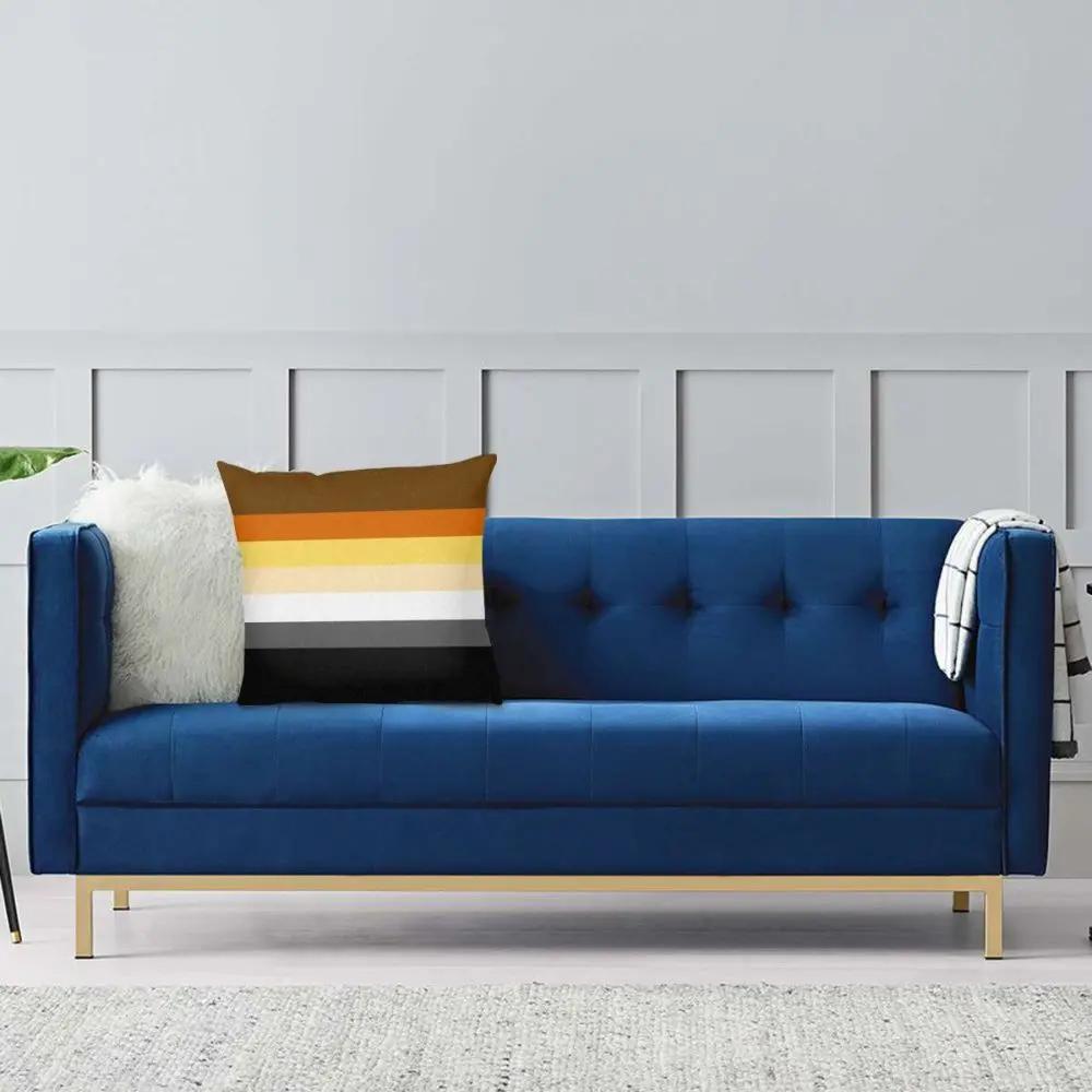 Подушка-наволочка с флагом гей-медведей, декоративная подушка, повседневные наволочки