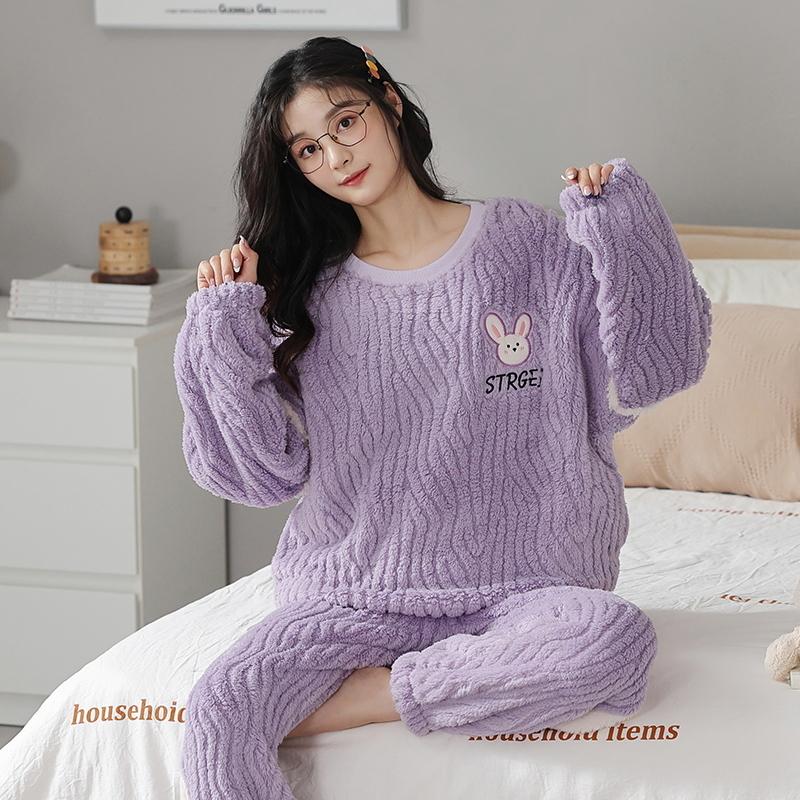 Зимняя толстая фланелевая пижама для женщин с милым рисунком медведя, женская пижама для девочек, кимоно в стиле бархатного кардигана, пижама