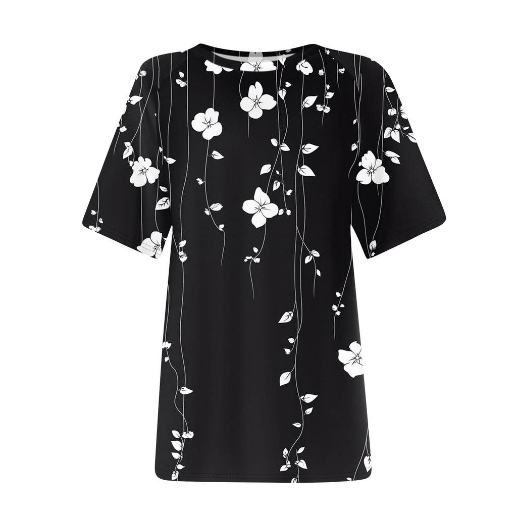 Женские футболки с коротким рукавом, милые туники с круглым вырезом, топы, базовые футболки, блузки, свободный пуловер