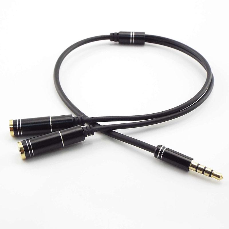 3.5mm Stereo Audio Cable Male To 2 Female Headset Mic Y Splitter Cable Adapter Mobile Phone Adapter Converter Connector