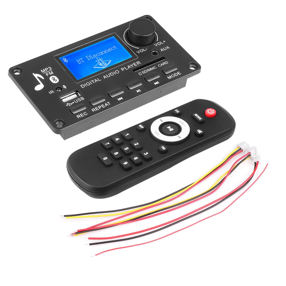 DC 12V MP3-плеер Декодер Плата Bluetooth 5.0 USB TF BT FM Линейный вход Музыкальный MP3-плеер Модуль с ЖК-экраном Цифровой аудиоплеер