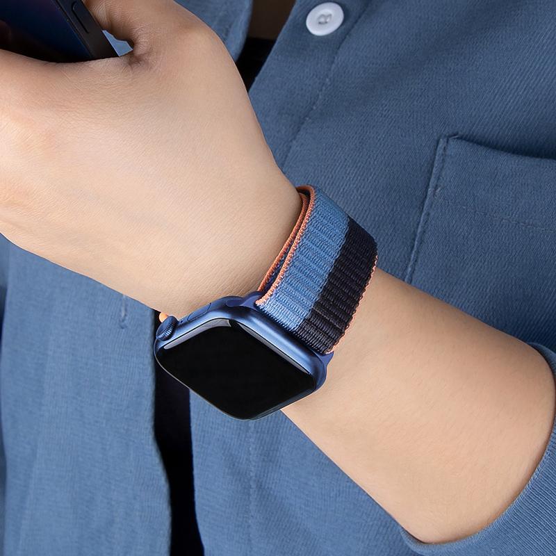 2 шт. Ремешки Для Apple Watch Band 44 мм 40 мм 45 мм 46 мм 42 мм 49 мм 41 мм Нейлоновый петлевой браслет iwatch Серия 10 9 8 7 6 5 3 se ultra 2