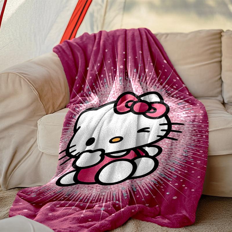 1pc Easy-Care Hello Kitty Blanket, Perfect for Couch, Bed, Home, Travel & More, Warm & Durable Printed Blanket