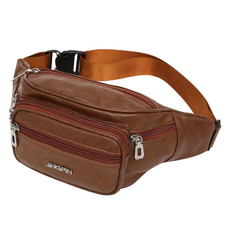 Большая вместительная кожаная сумка мужская поясная сумка сумка через плечо PU водонепроницаемая нагрудная сумка для сбора денег на открытом воздухе спорт