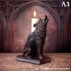 Gothic Candle Holder Vintage Cat Wolf Bat Statue Halloween Candlestick For Home Party Decoration Resin Sculpture