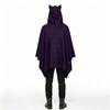 THEEPER Halloween Gothic Cat Ears Hooded Cloak Medieval Vintage Poncho Cape Buckle Lace-up Adult Cosplay Costume Party Outfit