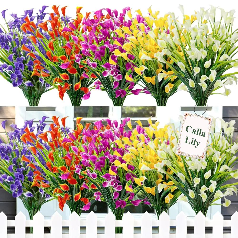1/2/5Pcss Plastic Calla Lily Artificial Flowers 33cm Fake Plant New Fake Flowers Indoor Decor