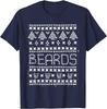 Ugly Christmas Sweater Style Beards Graphic Tee Men Casual Short Sleeve TShirt for Winter