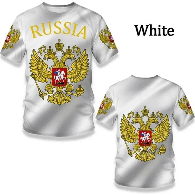 Футболка с 3D принтом российского флага и эмблемы для мужчин, футболки в стиле милитари с духовным рисунком, детские модные армейские топы с короткими рукавами