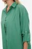 Women's Style Shirt Green Striped Woven Shirt
