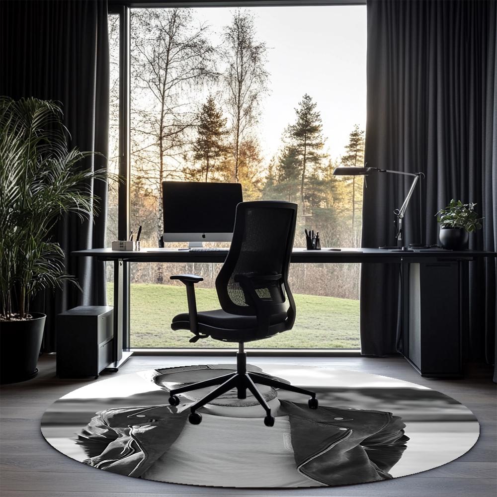 Luca Hanni Printed Round Rug Carpet Chair Rug Area Rug Entryway Doormats,for Office Chair Living Room Bedroom Kitchen Room.