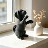 3D-печатная милая фигурка собаки Забавная щенячья скульптура Настольное маленькое черное украшение-собака для полки стола домашнего офиса