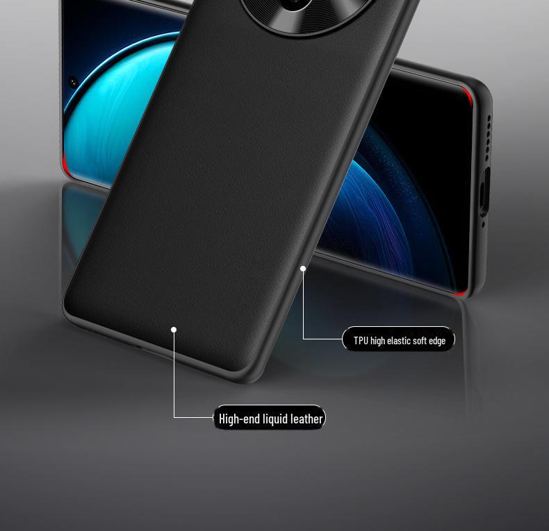 Защитный чехол из жидкой кожи для Vivo X100spro, устойчивый к падениям, цельный.