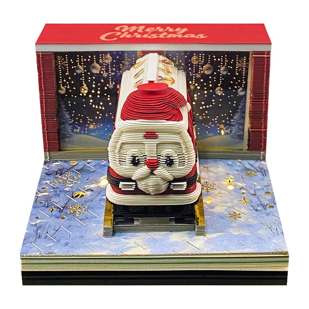 Christmas Archway 3D Memo Pad with LED Light Holiday Paper Sculpture Sticky Notes Desk Decoration Christmas Gift