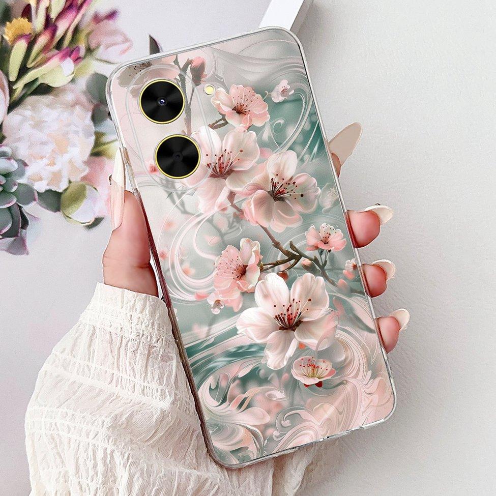 For Redmi A5 NFC 5G Case Cover Clear Luxury Kawaii Cute Cat Fashion Flowers Funny Painted Soft Phone Case For Redme A5 NFC 5G