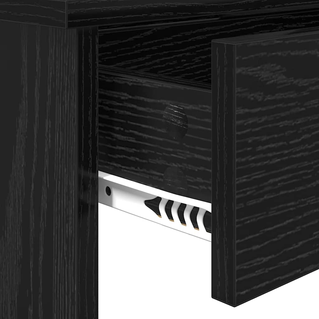 Makeup Table with Mirror Black Oak Look 96 x 39 x 142 cm