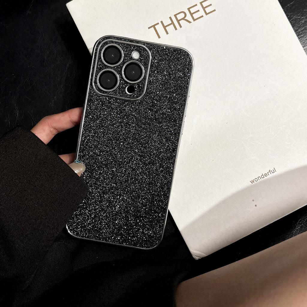 Блестящий кожаный чехол с блестками для iPhone 16 15 14 13 12 11 Pro Max, сверкающий, мягкий силикон, противоударный, с покрытием, бампер