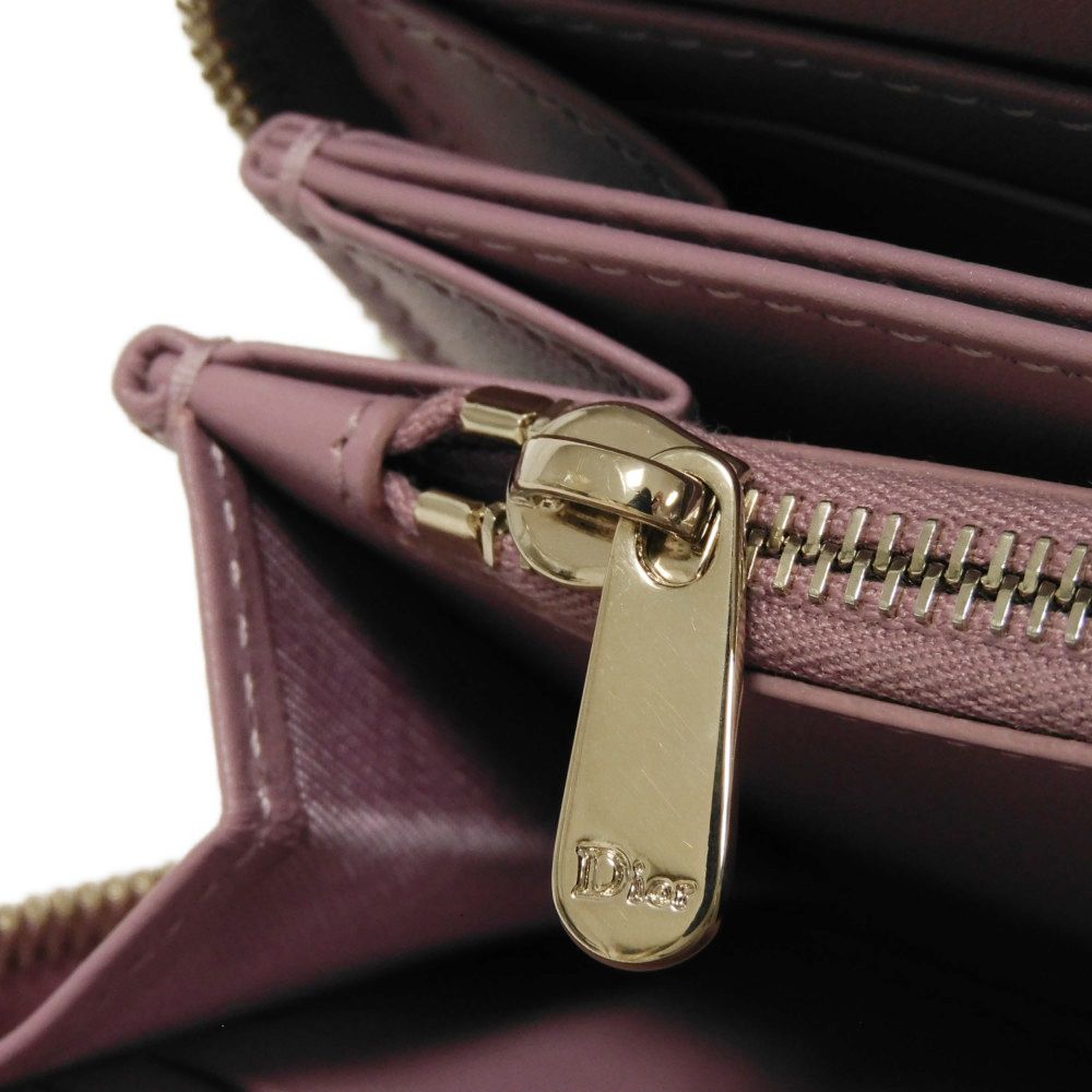 Used 10656 Lady Dior Voyageur Wallet S0007ONMJ_M64P 7940 Current Logo Zip Around Cannage Lavender from Japan AUTHENTIC