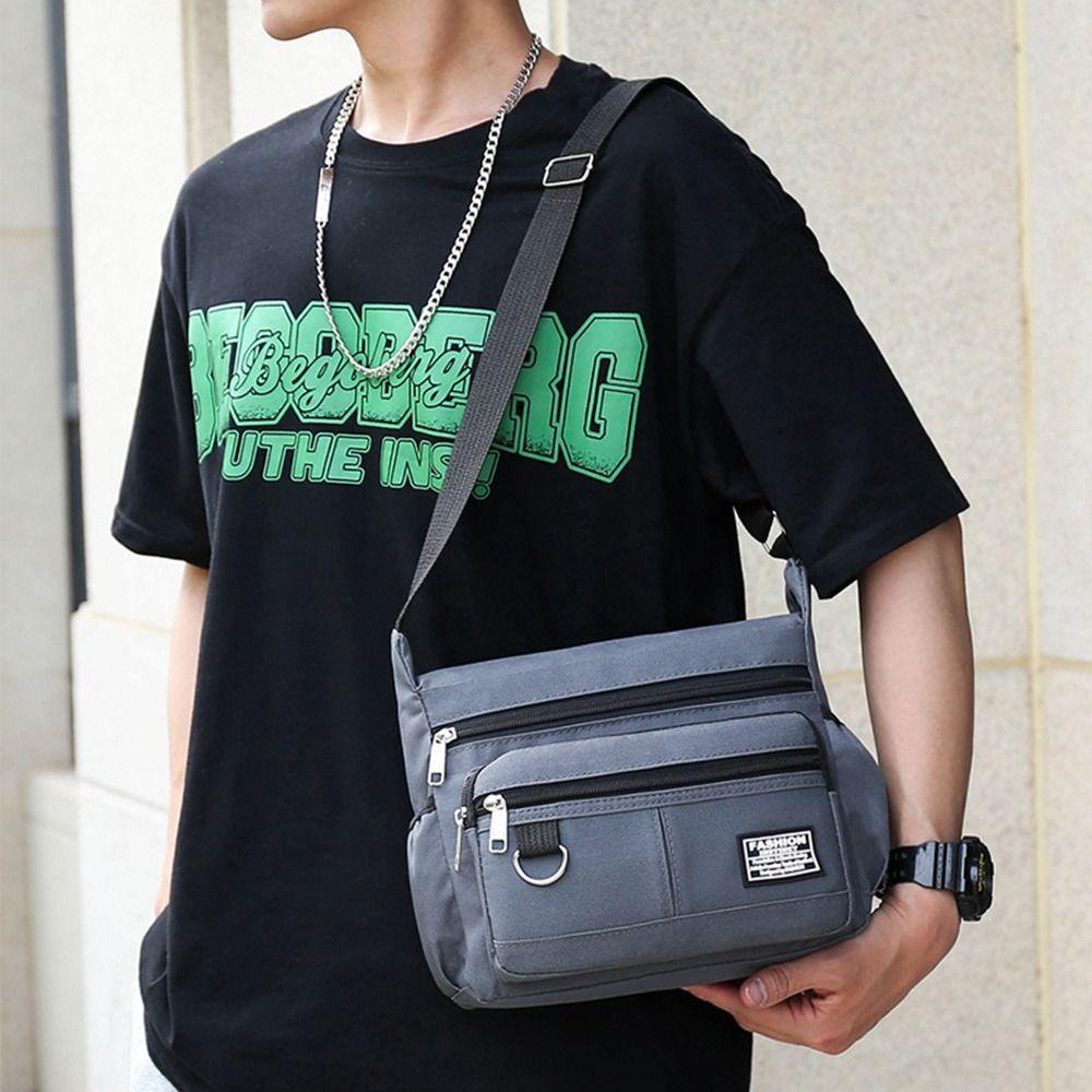 Водонепроницаемая мужская деловая сумка большой емкости из ткани Оксфорд, модная мужская сумка через плечо, мужская